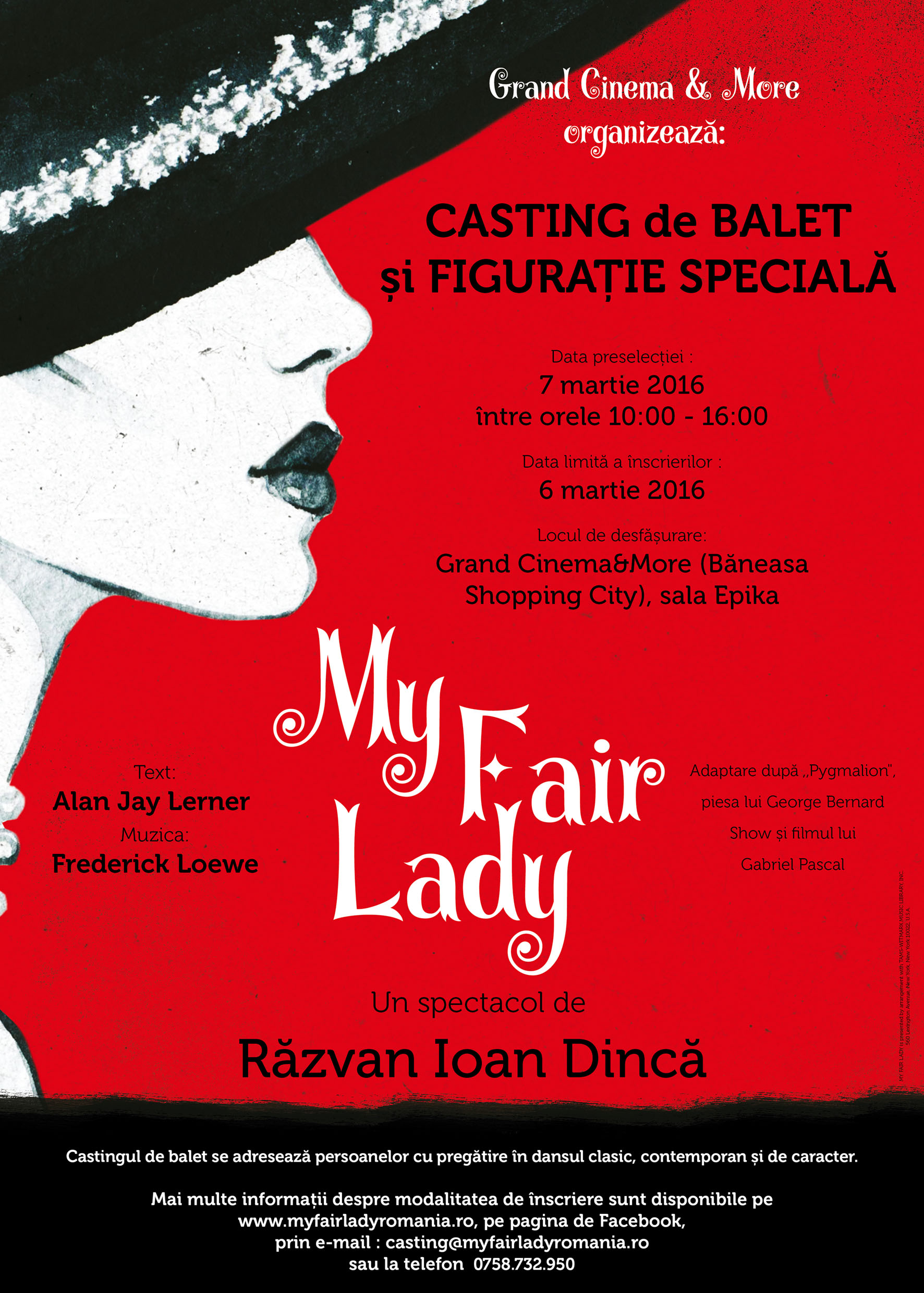 My Fair Lady. Casting balet și figurație speciala