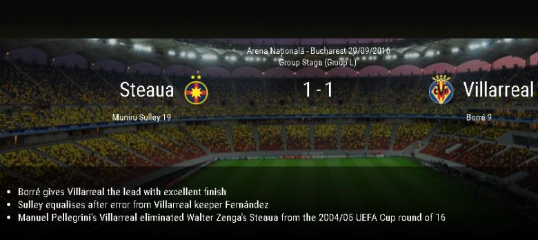 Steaua - Villarreal 1-1, în Europa League