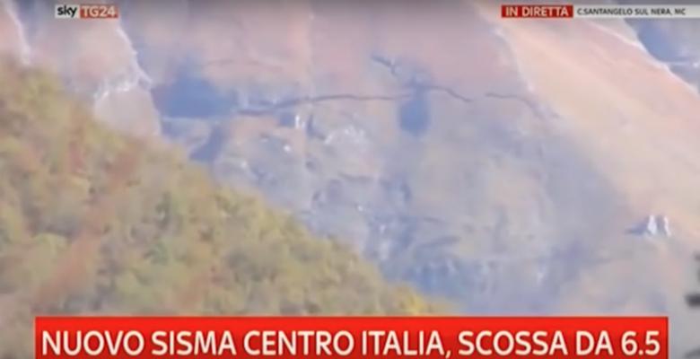 Italia. Crăpătură într-un munte, în urma cutremurului de duminică (VIDEO)