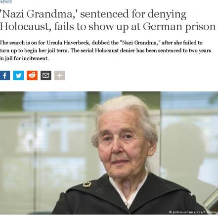 Negaţionistă înrăită, "bunicuţa nazistă" a dispărut. De la ce pedeapsă se sustrage Ursula Haverbeck