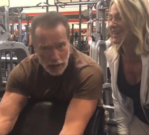 Nadia Comăneci şi Arnold Schwarzenegger, într-o ipostază inedită