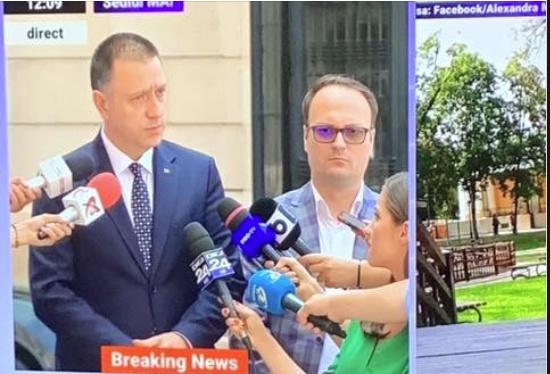 Ministrul de Interne, la declaraţii de presă alături de unchiul Alexandrei Măceşanu