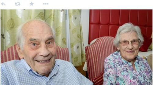 Doreen Luckie si George Kirby din Marea Britanie, miri la 93 si, respectiv, 103 ani