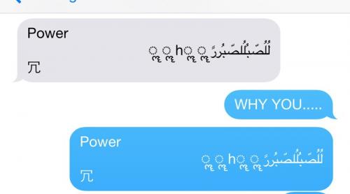 Bug iOS 8.3: Iphone se închide şi blochează de la un mesaj cu simboluri şi caractere arabe