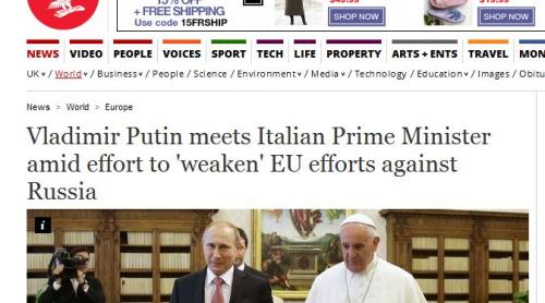 Putin, la Milano: Italia pierde miliarde din cauza embargoului impus Rusiei
