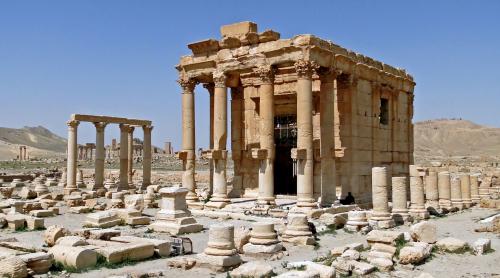 VIDEO: Imagini cu distrugerea templului Baalshamin din Palmira de către Statul Islamic