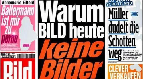 Cotidianul german Bild a ieșit pe piață fără poze. Ce a determinat redacția să ia această decizie