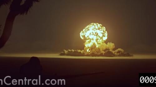 IMAGINI DESECRETIZATE! Bombă atomică, testată de americani în deșertul Nevada, în 1955 (VIDEO) 