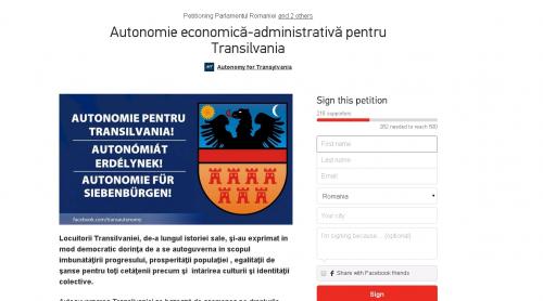 Petiția pentru autonomia Transilvaniei, peste 200 de semnături!