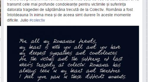 Julio Iglesias, MESAJ pe Facebook, după tragedia din Colectiv: „Inima mea este cu voi (...) simt durere în aceste momente dificile“
