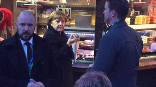 Angela Merkel a poftit la cartofi prăjiţi cu sos picant (VIDEO)