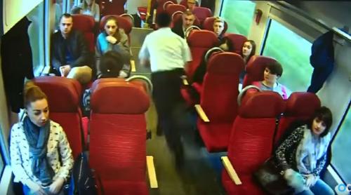 Momentul în care conductorul o ia la fugă prin vagoane, avertizând pasagerii că trenul se va ciocni! (VIDEO)