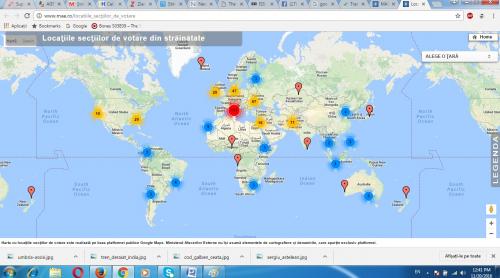 Alegeri parlamentare: Hartă interactivă pentru votanţii din diaspora