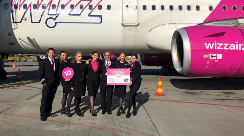 Wizz Air, noi rute către Atena, Göteborg, Nisa și Kutaisi. A zecea aeronavă alocată la București