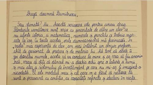 Educația în România, între agonie și extaz. Mesajul unui elev pentru profesoara lui: ”Vă mulțumesc că faceți școala o sursă de inspirație pentru noi, omuleții în formare”