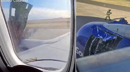 Un Boeing a pierdut capota de la motor în timpul zborului (video)