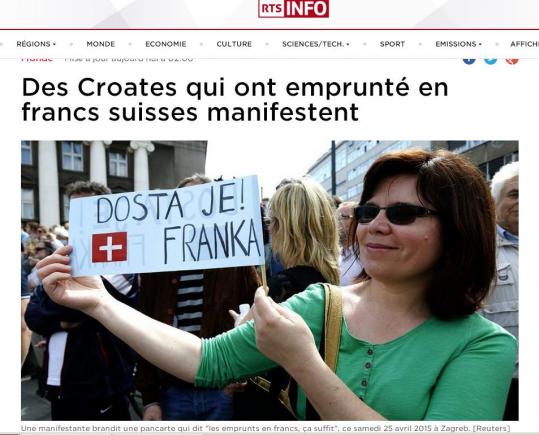 Împrumuturile în FRANCI ELVEȚIENI i-au scos pe croați în stradă. Protestatarii au denunțat „sclavia datoriilor”