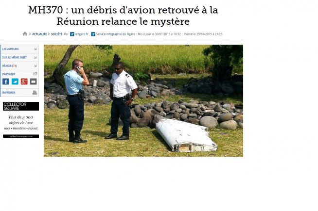 Malaezia a trimis o echipă de anchetă pentru bucata de avion descoperită în Insula Reunion