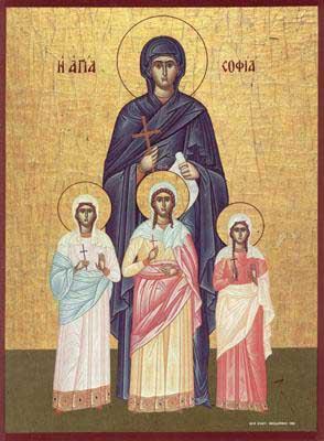 Calendar ortodox 17 septembrie: Sfintele Muceniţe fecioare: Pistis, Elpis, Agapis şi maica lor, Sofia