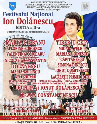 A doua ediţie a Festivalului Naţional Ion Dolănescu se va desfăşura la sfârşitul acestei săptămâni la Târgovişte