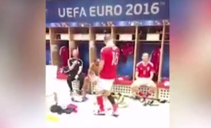 EURO 2016. Cum au sărbătorit galezii în vestiar, după calificarea în sferturi (VIDEO)