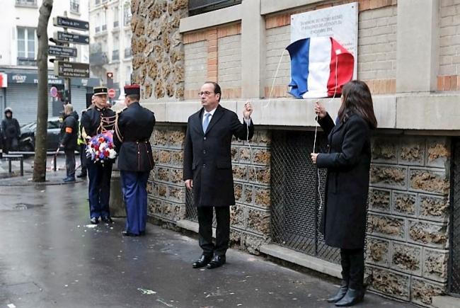 Numele românilor ucişi în atentatele de la Paris, pe o plăcuţă comemorativă lângă „La Belle Equipe”