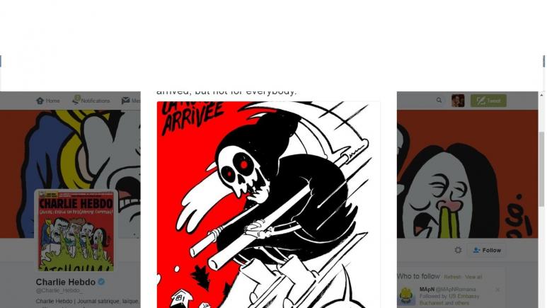 Charlie Hebdo, dat în judecată pentru caricatura cu avalanşa din Italia