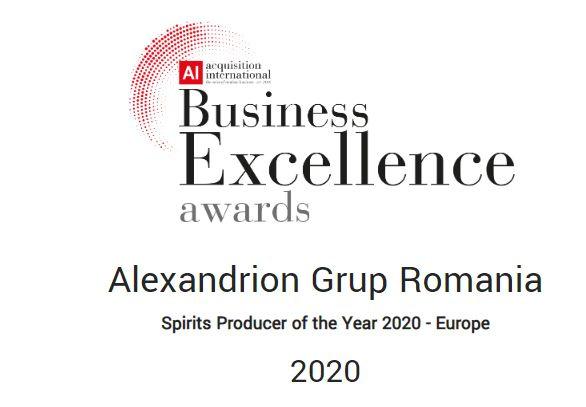 Alexandrion Group a fost desemant „Cel mai bun producător de băuturi spirtoase din Europa, ȋn 2020”