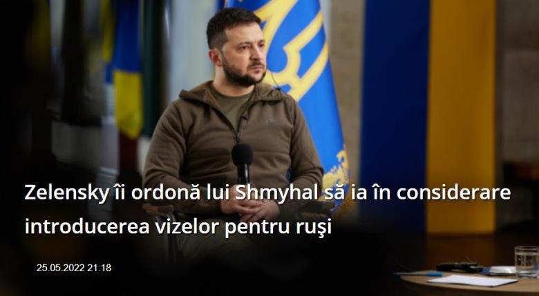 Zelensky ordonă introducerea vizelor pentru cetățenii ruși care vor să intre în Ucraina