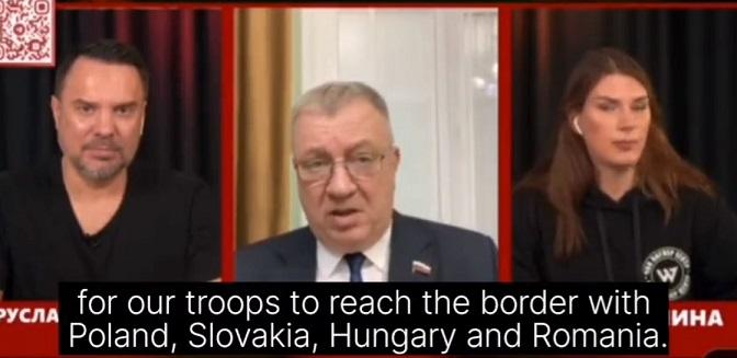 Obiectivul principal al Kremlinului este să ajungă la granițele Ucrainei cu România, Polonia, Slovacia și Ungaria, susține un deputat rus