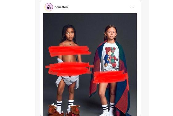 Benetton șterge fotografia cu copii în lenjerie intimă după criticile privind „sexualizarea” copiilor 