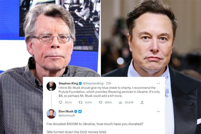 "Eu am donat 100 milioane Ucrainei, tu cât ai donat?" Elon Musk îi răspunde lui Stephen King