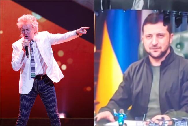 Sir Rod Stewart, huiduit în timpul unui concert în Germania, după ce a afișat pe ecranul de pe scenă o poză cu Zelenski - video