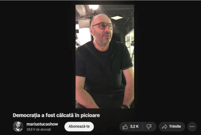 CNA cere scoaterea clipului în care Marius Tucă a vorbit de "Lovitura de stat". Doar Georgică Severin - numit de PSD - a votat împotrivă