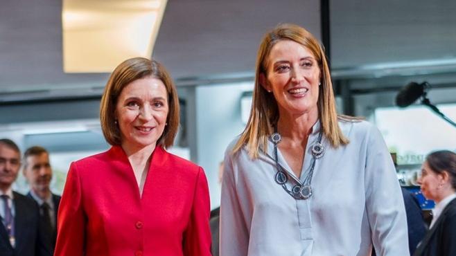 Maia Sandu în Parlamentul European: "Ne confruntăm cu un război hibrid nelimitat, la o scară fără precedent"