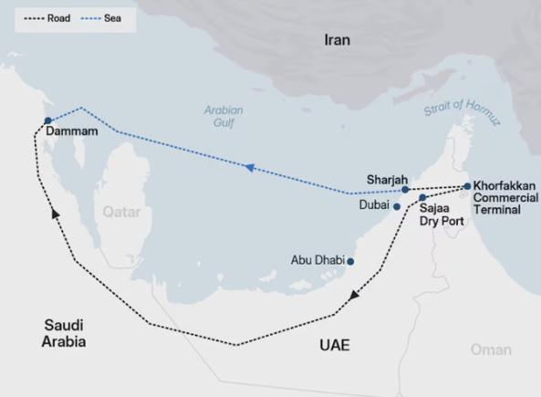 Emiratele Arabe Unite și Arabia Saudită deschid un coridor alternativ pentru a ocoli tensiunile de la Ormuz