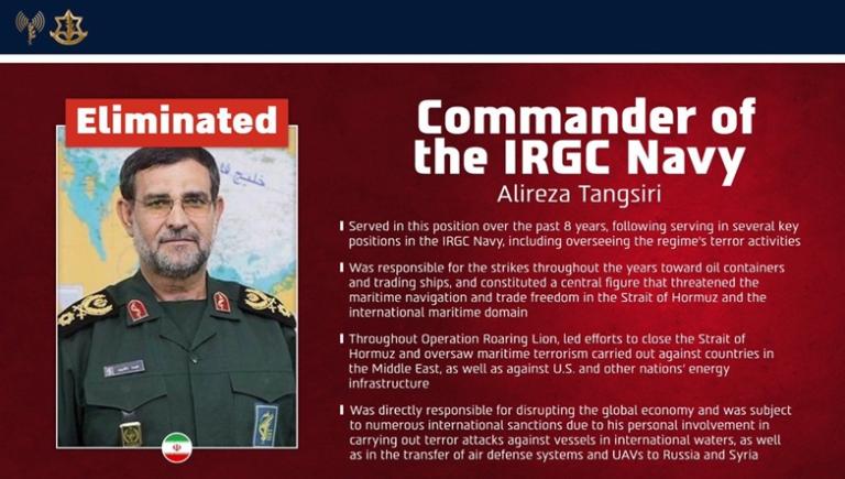 Iranul confirmă moartea șefului forțelor navale ale Gardienilor Revoluției, unul dintre cei mai importanți lideri militari ai regimului