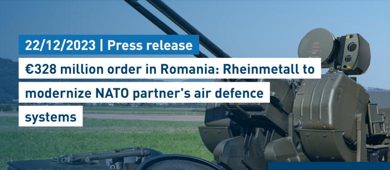 Contractul Rheinmetall pentru modernizarea sistemelor antidrone Oerlikon în valoare de 328 milioane euro plus TVA, semnat în 2023 cu livrare la sfârșitul anului 2025 – sistemele nu au ajuns încă în România