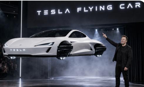 Musk a lansat prima mașină din lume care zboară - noul Tesla Roadster a mers cu roțile în sus și a sărit prin aer peste un camion. Video