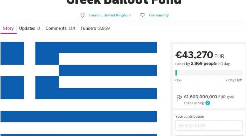 DAȚI UN BAN PENTRU SALVAREA GRECIEI? Un britanic strânge fonduri online, pentru plata datoriei. UPDATE. S-au strâns 227.000 de euro