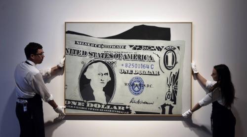 Un dolar vândut la Londra cu...32 de milioane, RECORDUL îi aparţine lui Andy Warhol. Vezi aici TABLOUL 