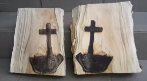 Un sătean din Maramureș a găsit semnul crucii într-un lemn (VIDEO)
