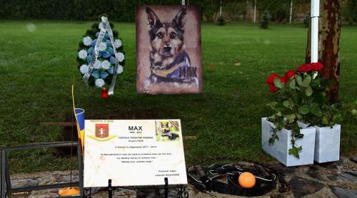 MAX, înmormântat cu onoruri militare. Ceremonie emoționantă pentru câinele erou al Armatei Române (VIDEO)