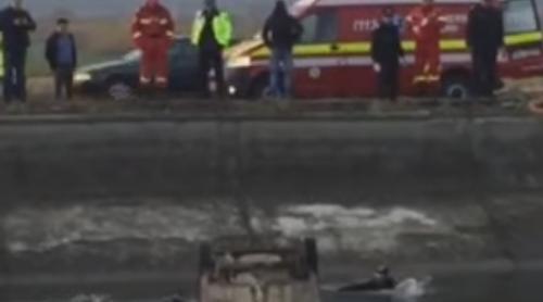 VIDEO. Tragedie în Capitală. O tânără a murit înecată, după ce a căzut cu mașina în Dâmbovița