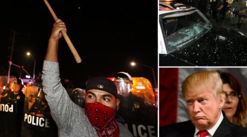 Trump, atacat cu ouă în California. Miliardarul a sărit gardul ca să scape de manifestanţii furioşi (VIDEO)