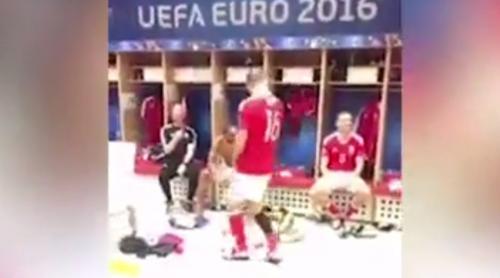 EURO 2016. Cum au sărbătorit galezii în vestiar, după calificarea în sferturi (VIDEO)