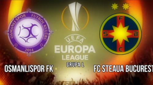 Europa League: Steaua București, învinsă cu 2-0 de Osmanlispor