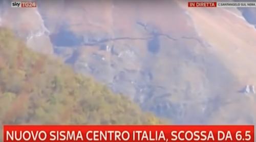 Italia. Crăpătură într-un munte, în urma cutremurului de duminică (VIDEO)