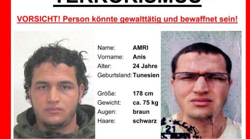 100.000 de euro recompensă! Germania a lansat vânătoarea: un tunisian este noul suspect în atacul de la Berlin