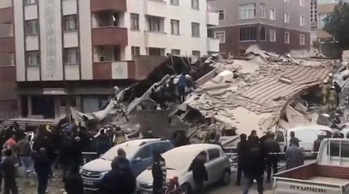 O clădire cu șase etaje s-a prăbușit la Istanbul